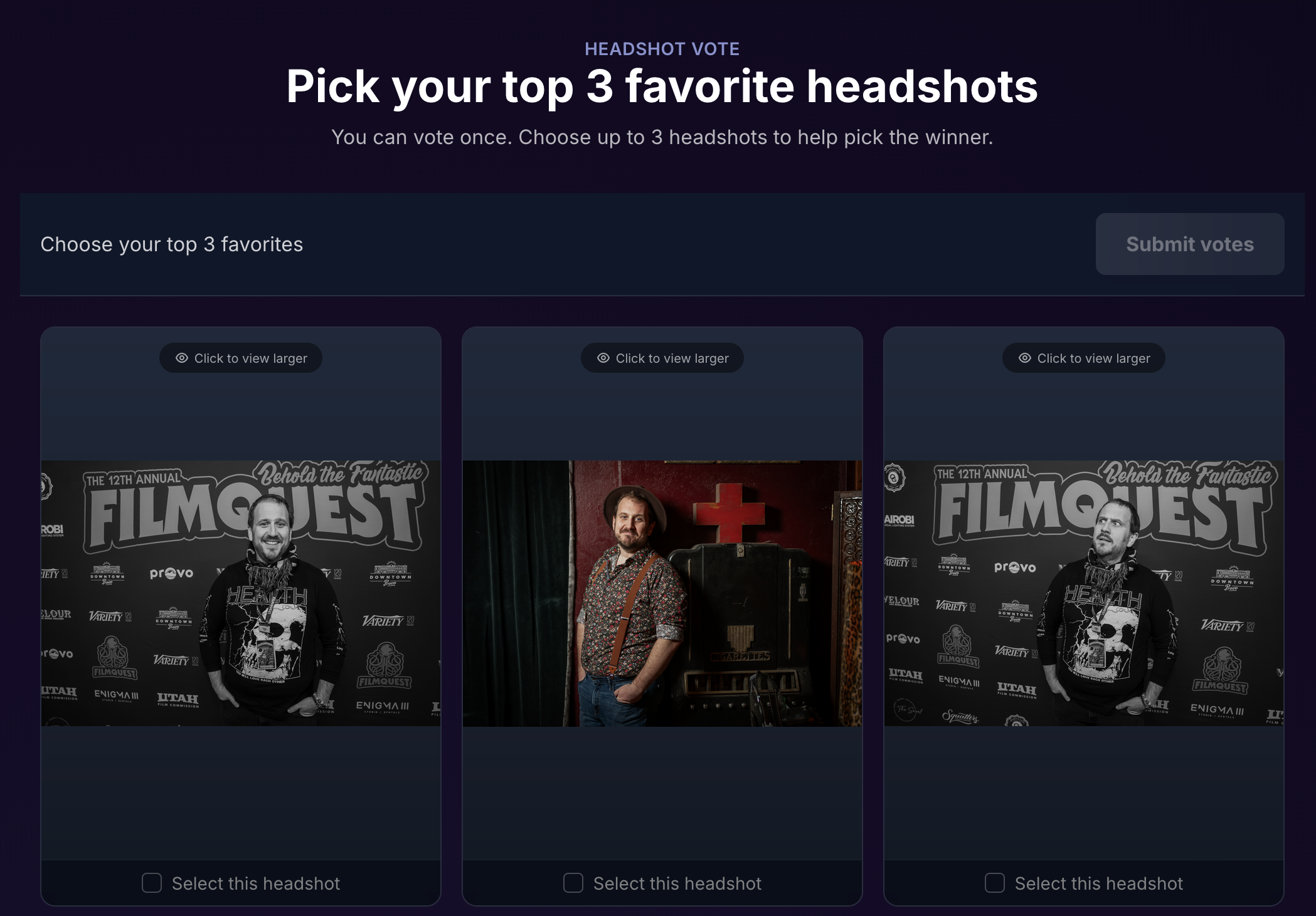 Headshot Voting